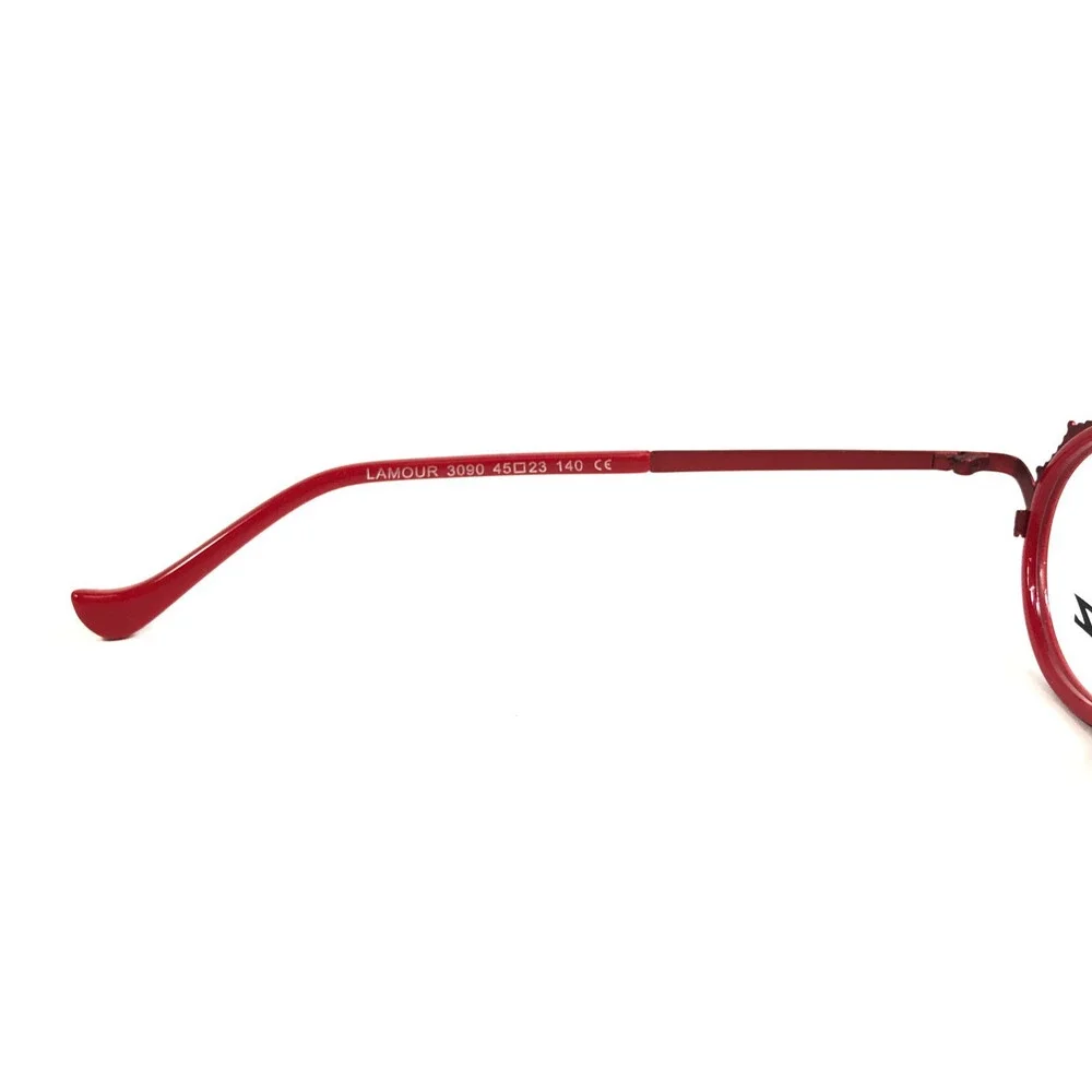 BOZ by J.F. Rey Eyeglasses Frames LAMOUR 3090 Shiny Red Taupe Oval 45-23-140